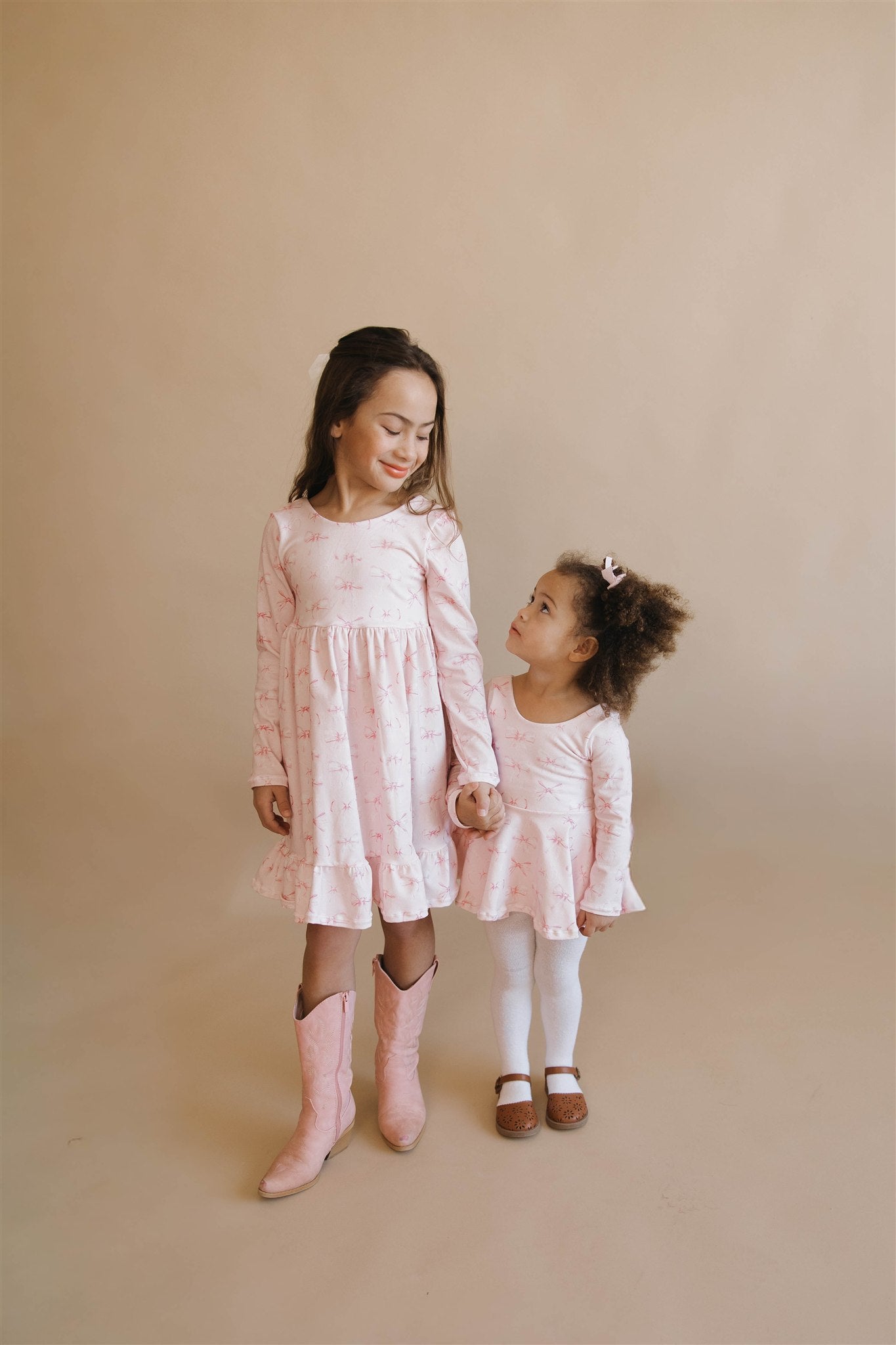 Girl's Spring Pink Bows Dress