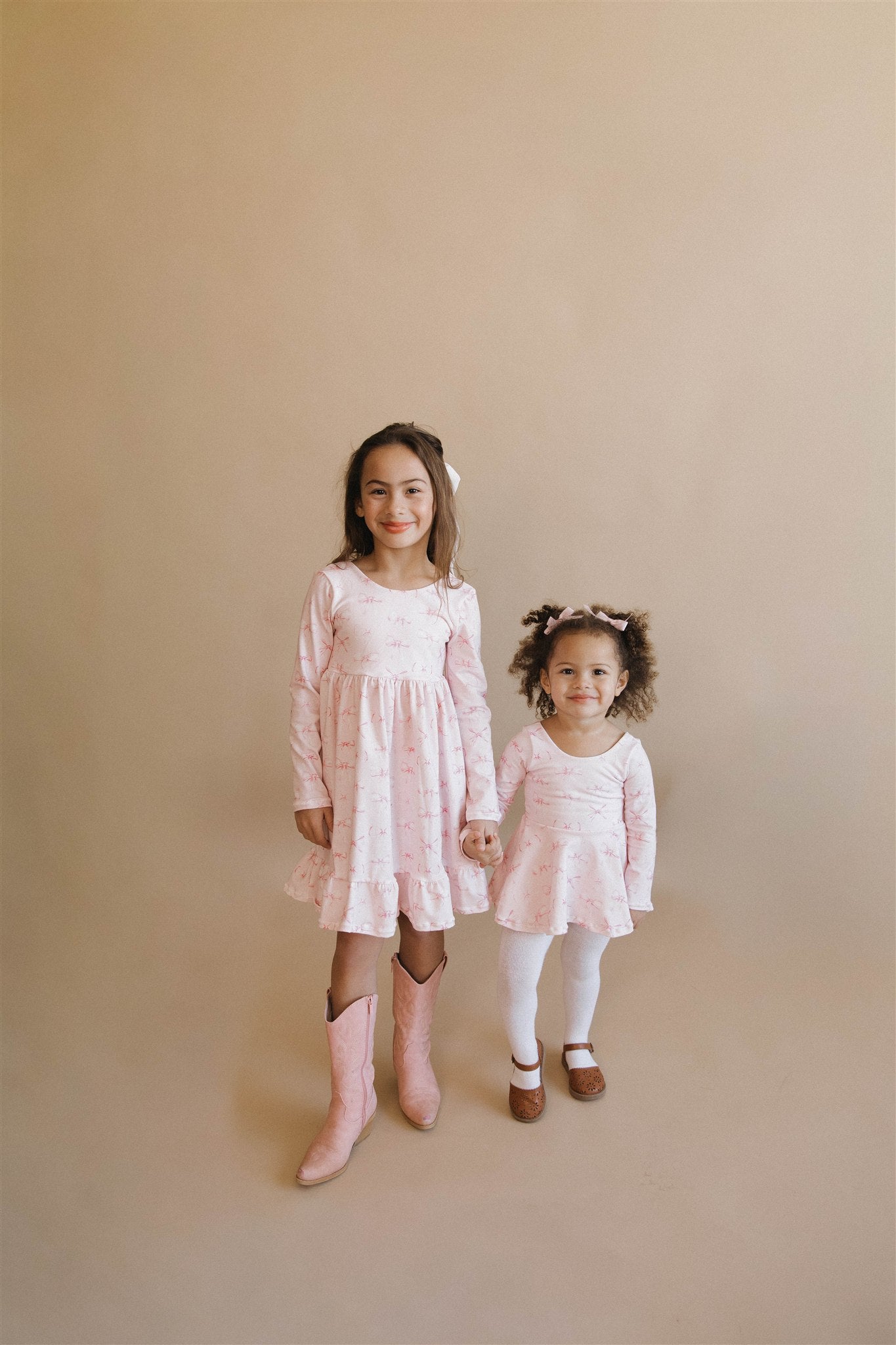 Girl's Spring Pink Bows Dress