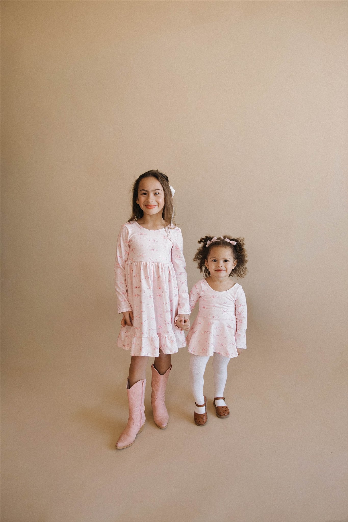 Girl's Spring Pink Bows Dress