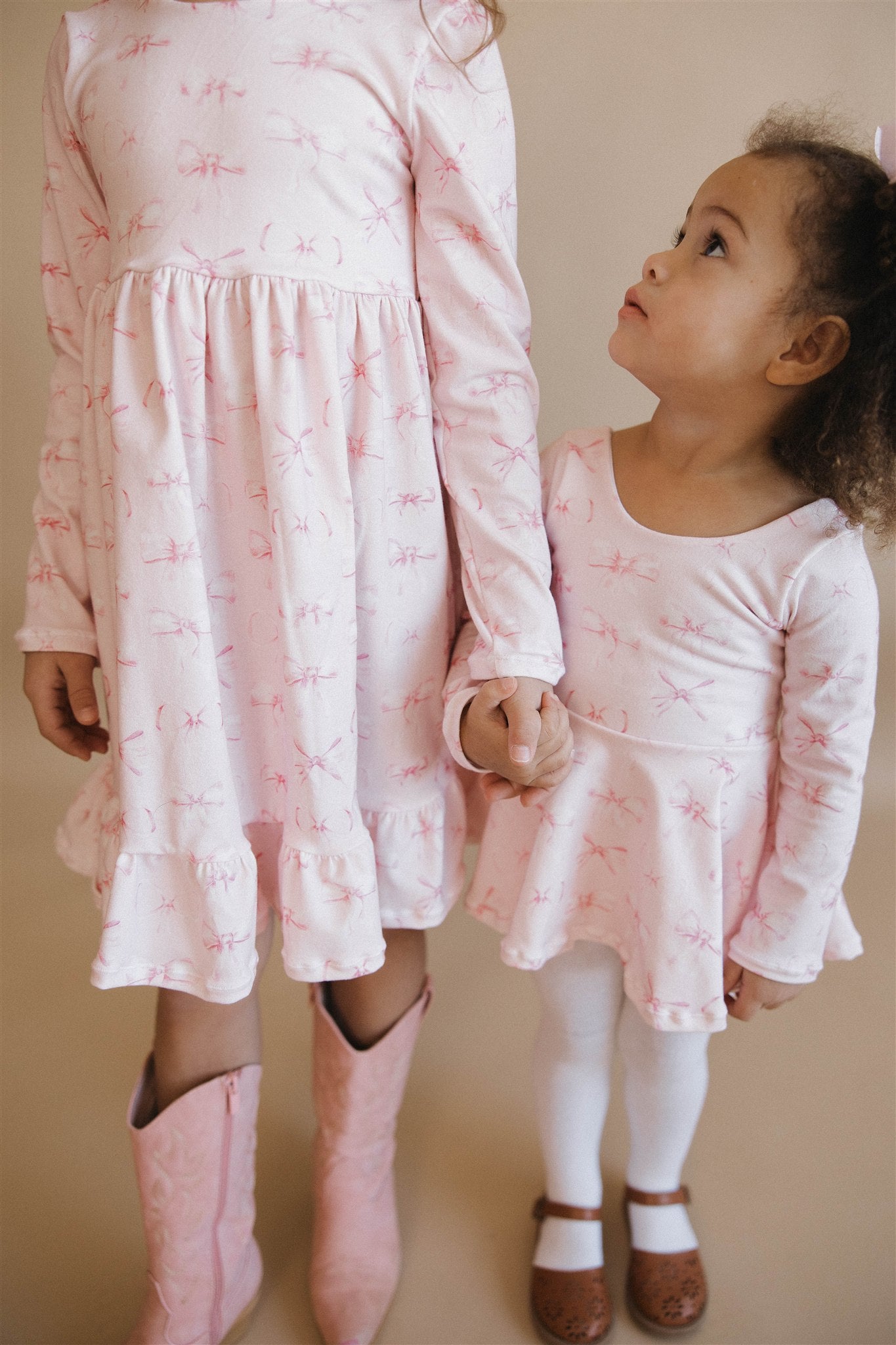 Girl's Spring Pink Bows Dress