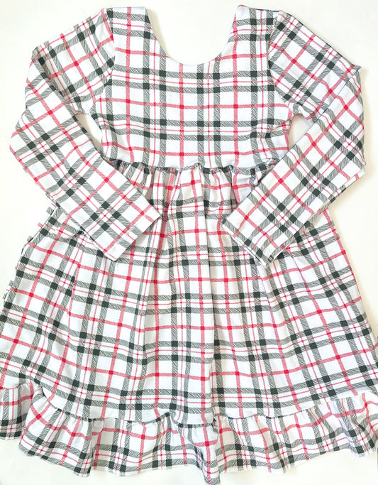 Girl's Christmas Plaid Dress