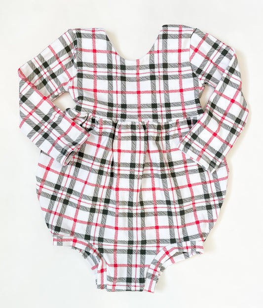 Baby Girl's Christmas Plaid Romper