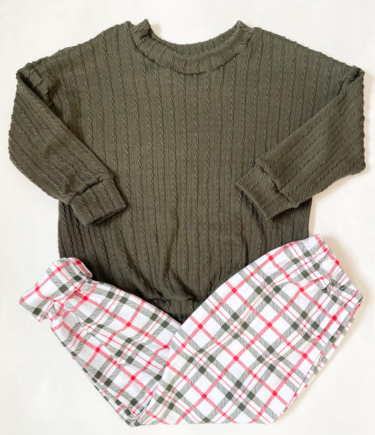 Boy's Christmas Plaid Outfit