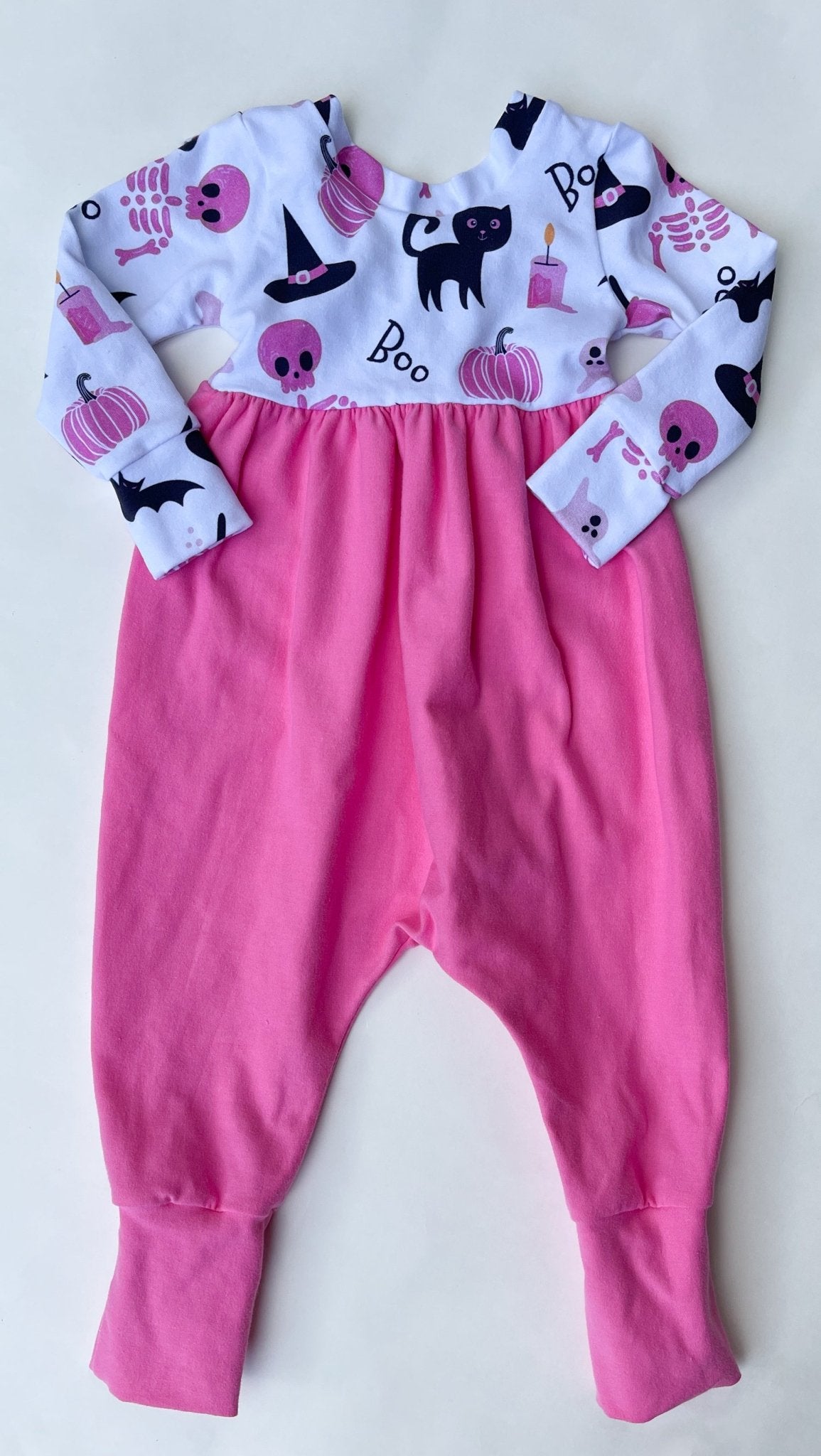 Baby Pink Halloween Romper (Ready to Ship) - Mommy&BBoutique