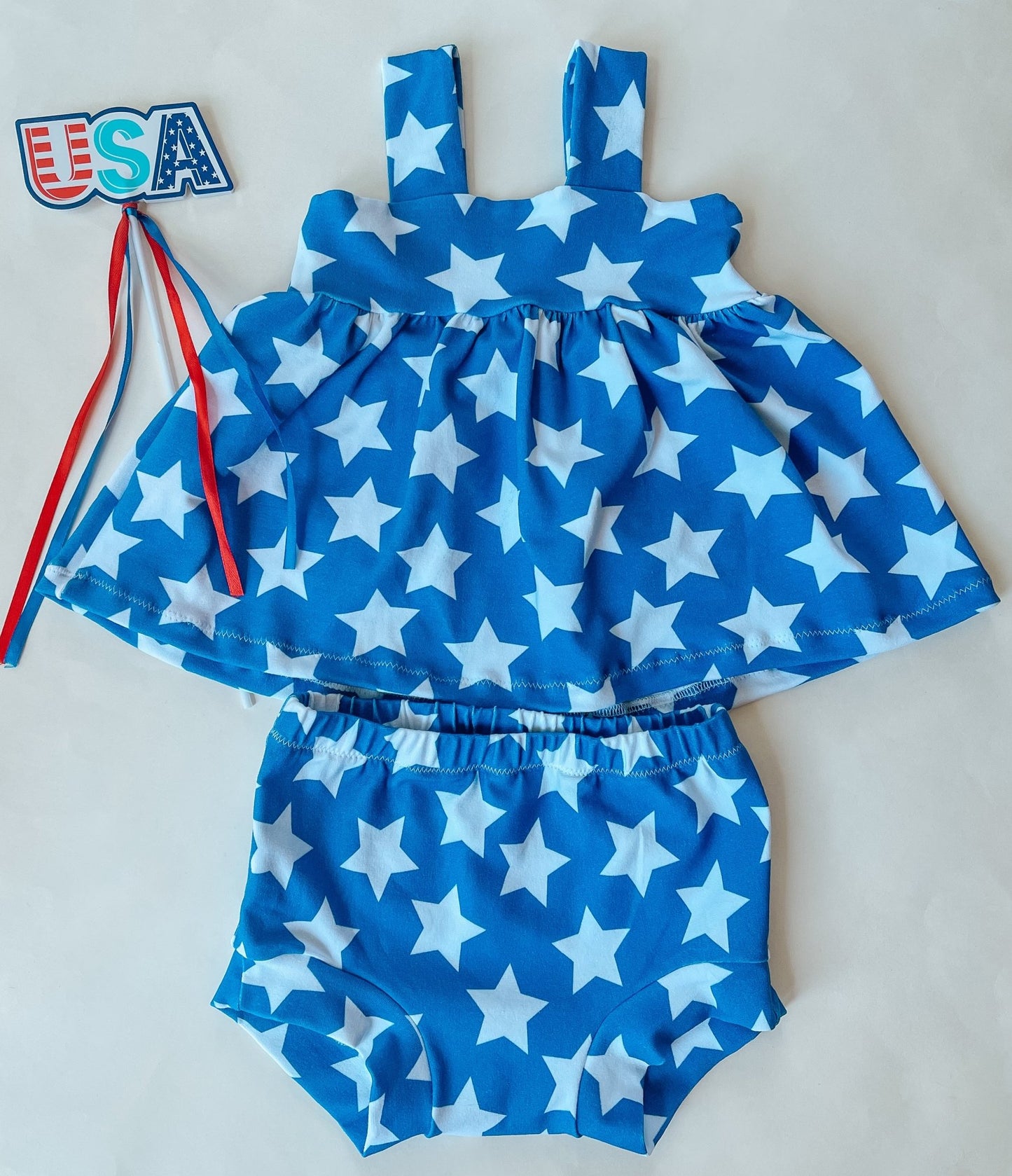 Girl's Blue Stars Outfit - Mommy&BBoutique