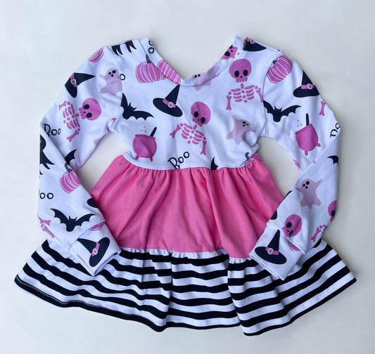 Girl's Pink Halloween Top (Ready to Ship) - Mommy&BBoutique