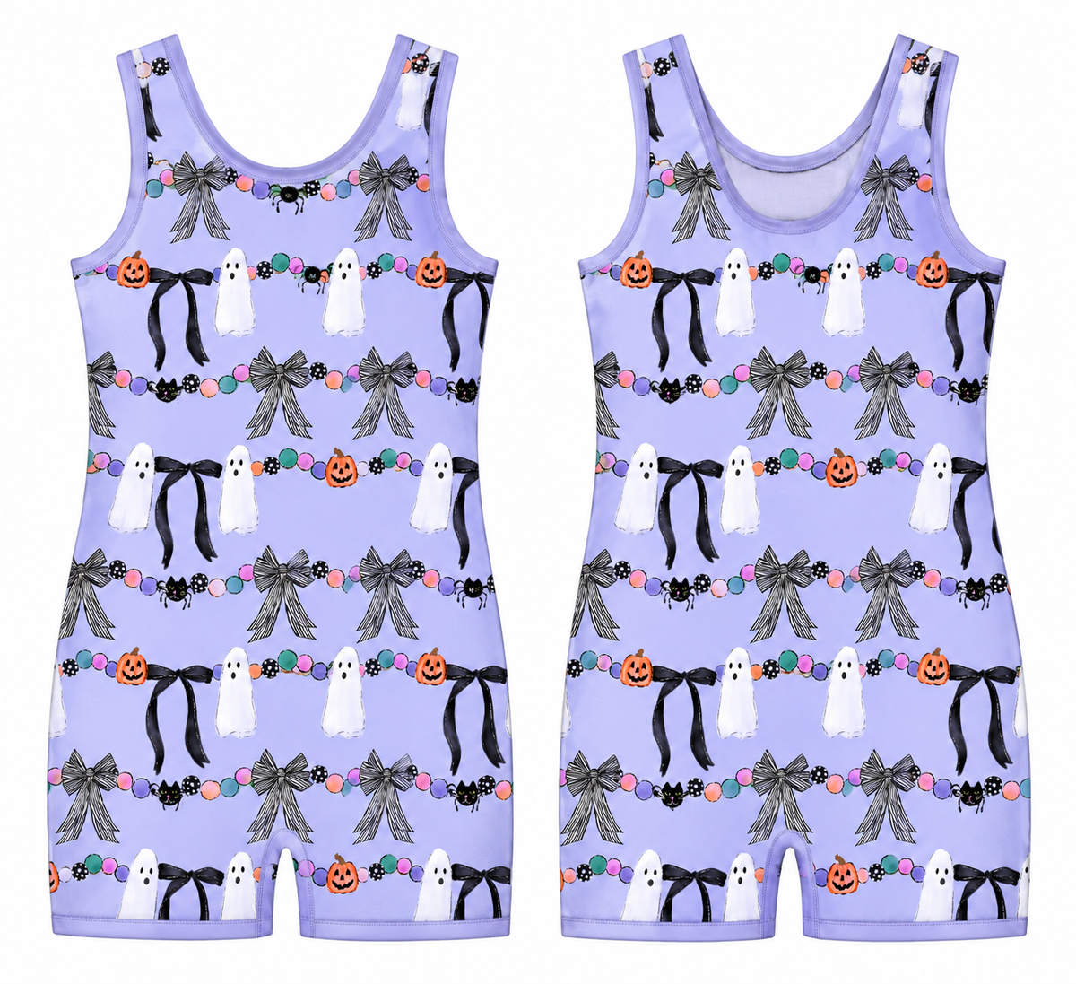 Girly Ghost Halloween Gymnastics Leotard