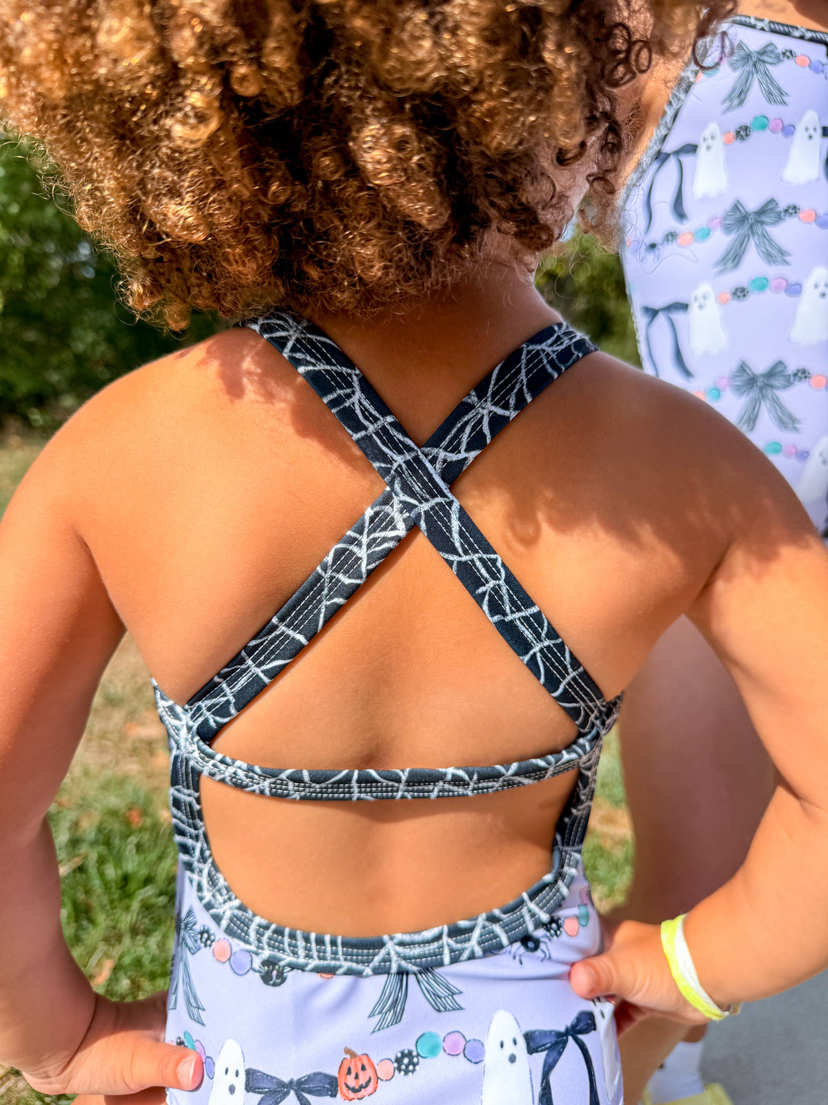 Girly Ghost Halloween Gymnastics Leotard