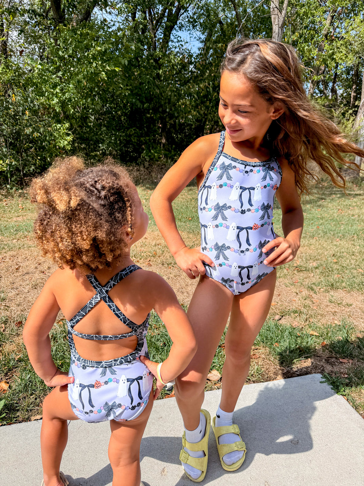 Girly Ghost Halloween Gymnastics Leotard