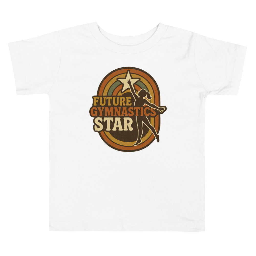 Future Gymnastics Star toddler shirt in White — Moore Minis