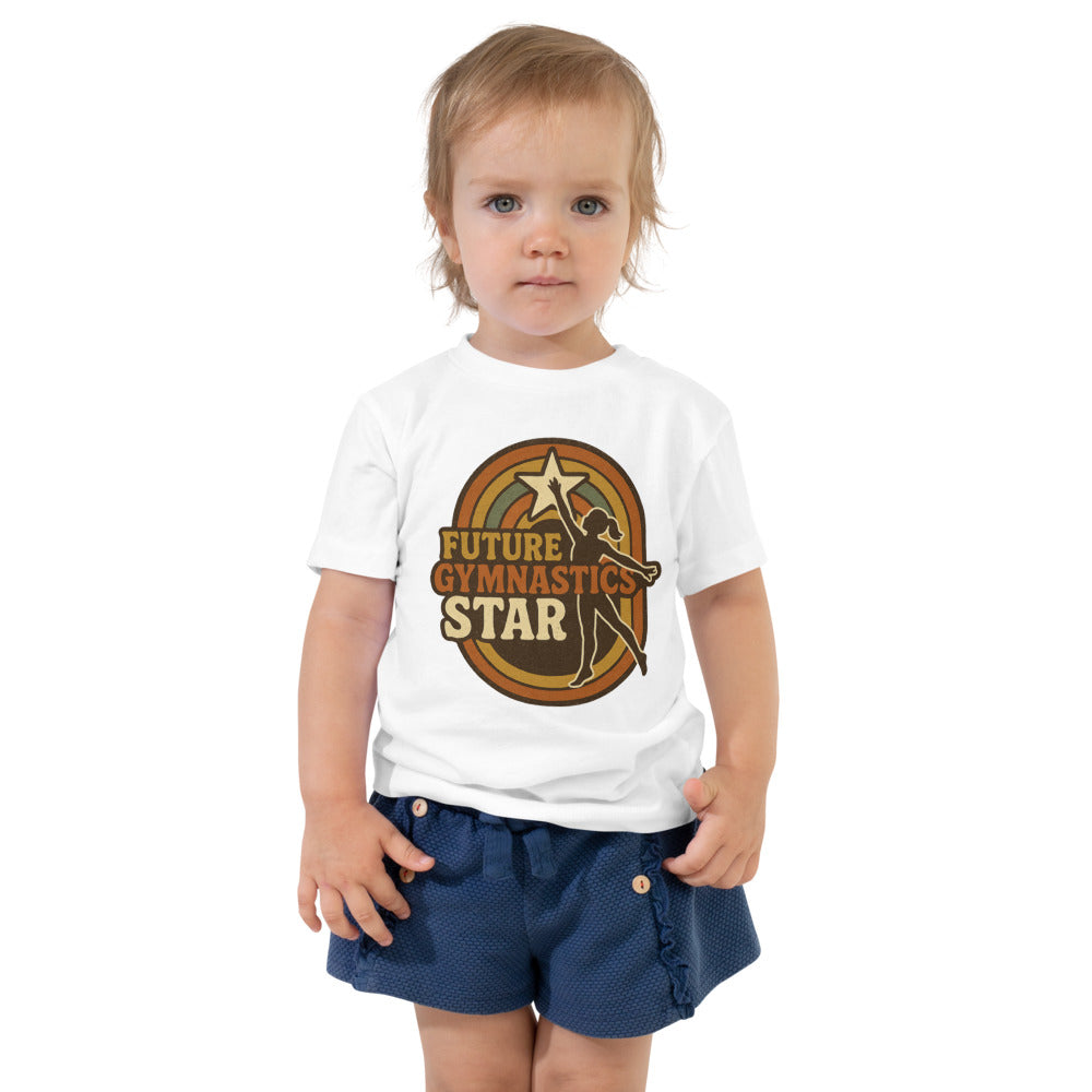 Future Gymnastics Star toddler shirt in White — Moore Minis