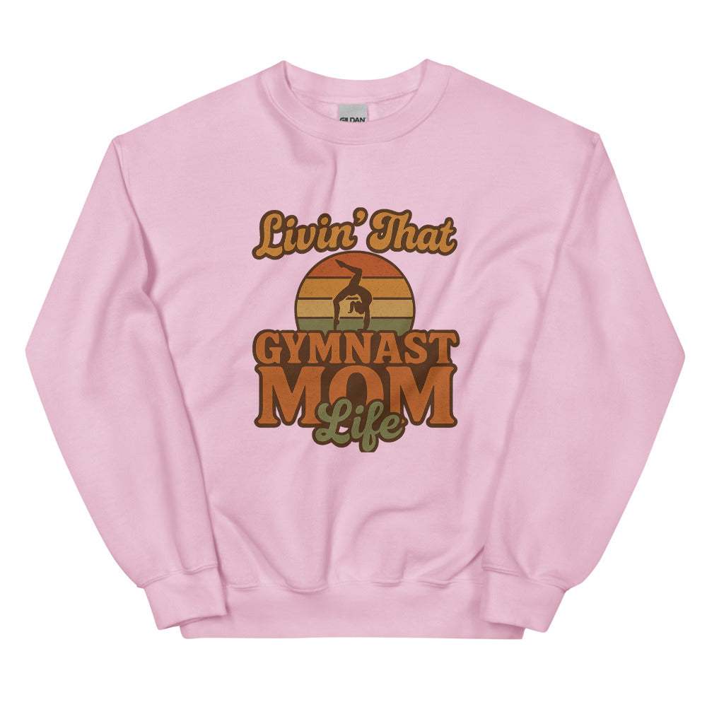 Livin That Gymnast Mom Life crewneck in Light Pink — Moore Minis