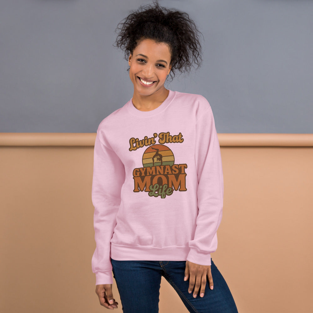 Livin That Gymnast Mom Life crewneck in Light Pink — Moore Minis