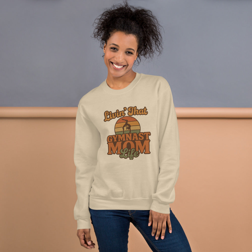 Livin That Gymnast Mom Life crewneck in Sand — Moore Minis