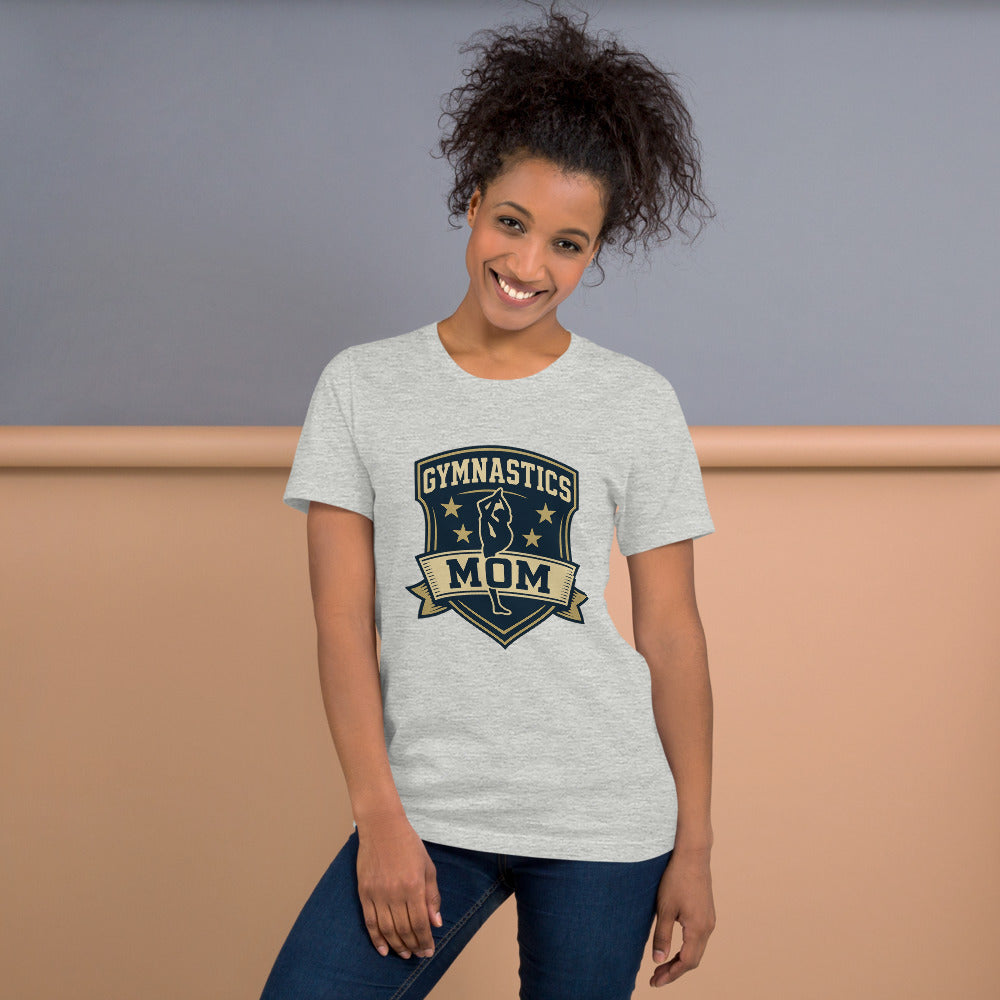 Gymnastics Mom varsity shirt in Athletic Heather — Moore Minis