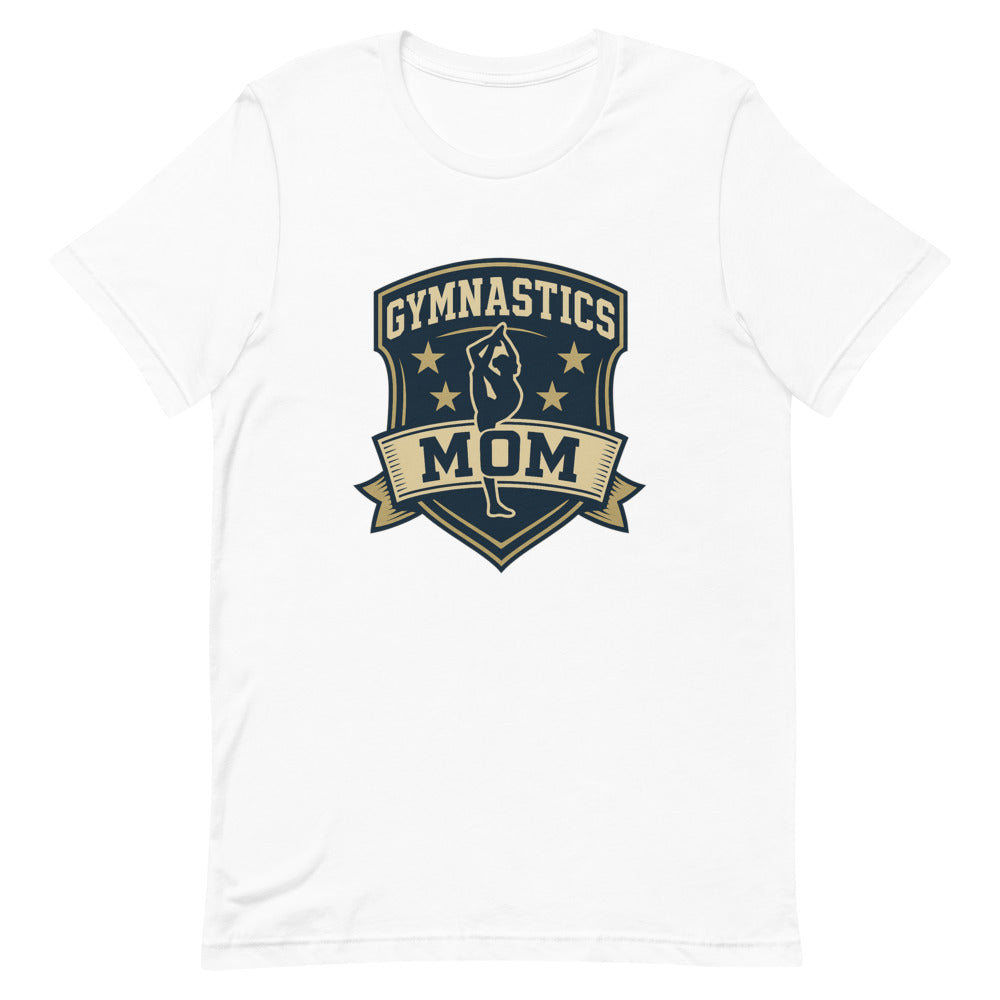 Gymnastics Mom varsity shirt in White — Moore Minis