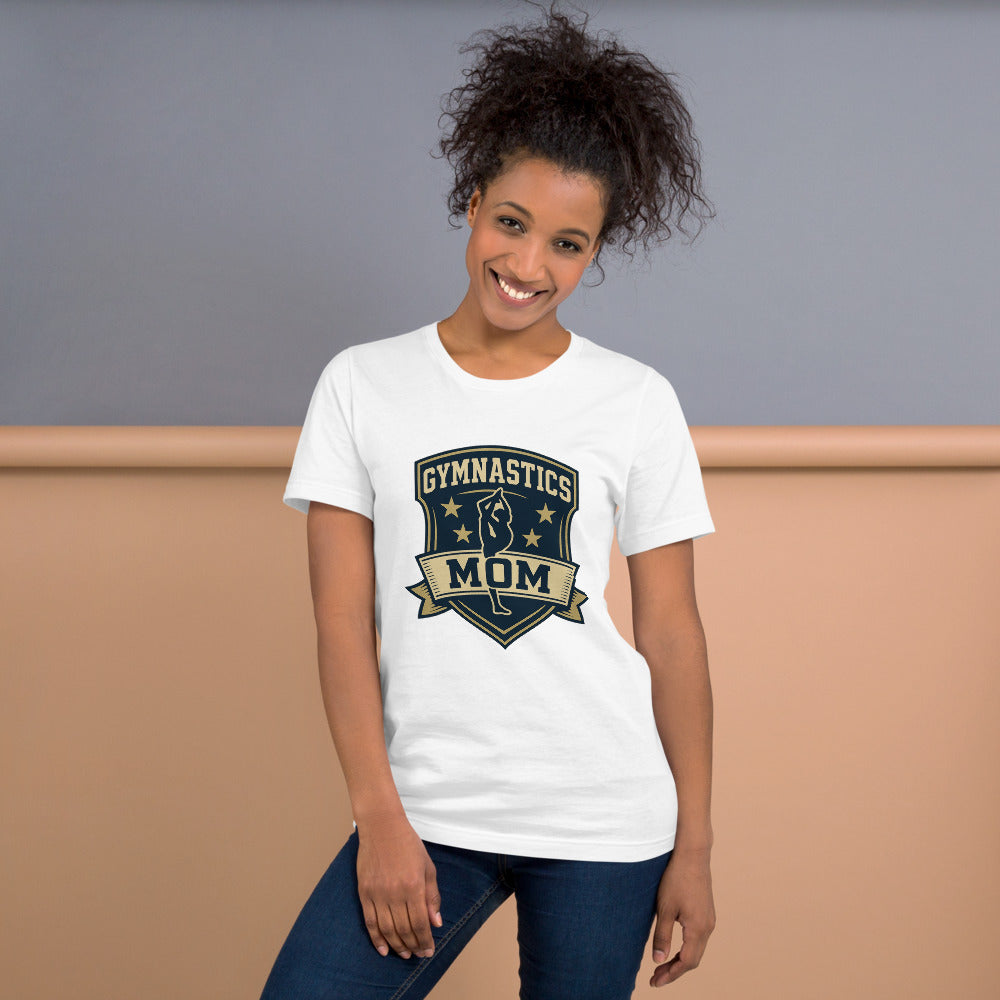 Gymnastics Mom varsity shirt in White — Moore Minis