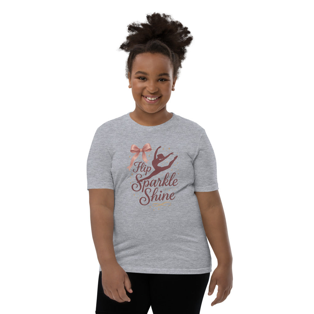 Flip Sparkle Shine gymnastics shirt in Athletic Heather — Moore Minis