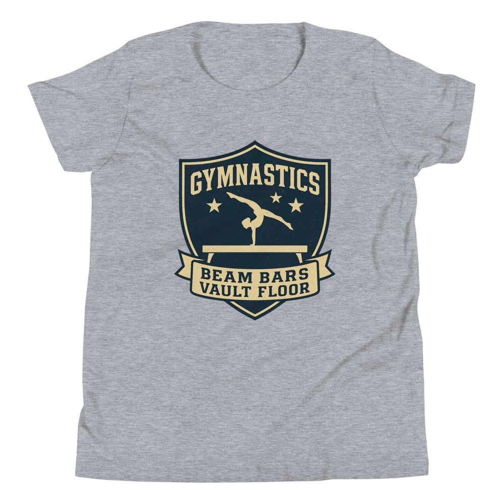 Beam Bars Vault Floor gymnastics shirt in Athletic Heather — Moore Minis