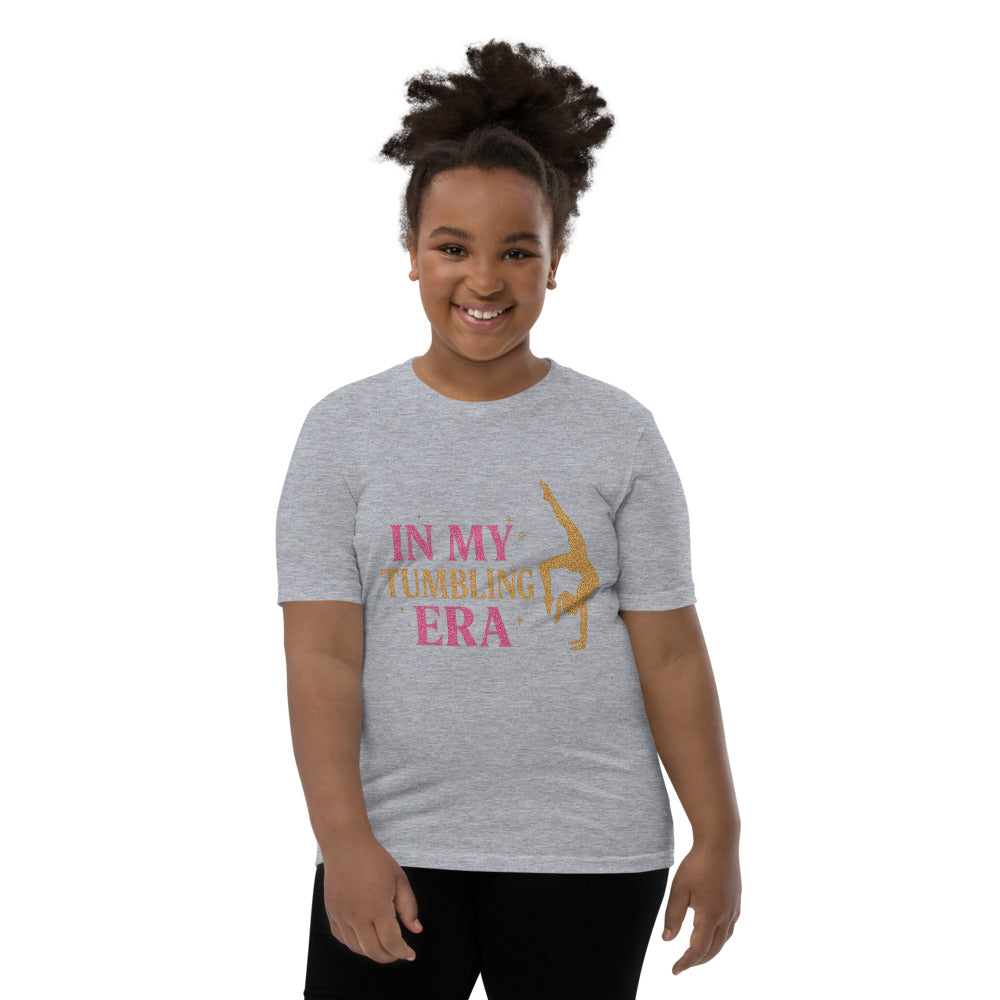 In My Tumbling Era girls shirt in Athletic Heather — Moore Minis