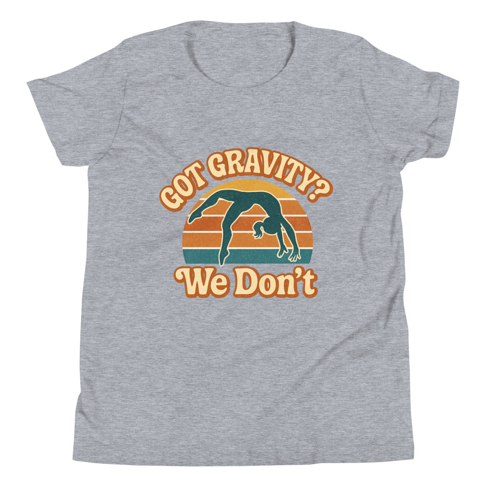 Got Gravity We Don't gymnastics shirt in Athletic Heather — Moore Minis