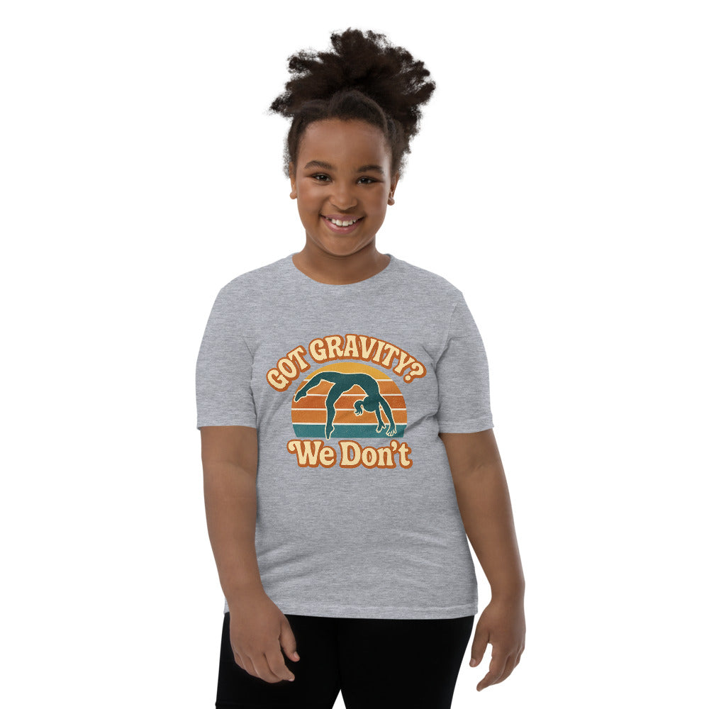 Got Gravity We Don't gymnastics shirt in Athletic Heather — Moore Minis