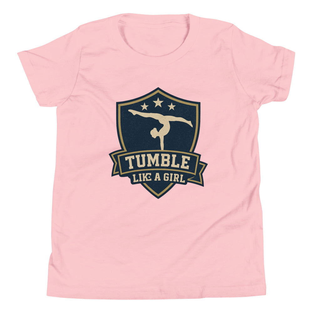 Tumble Like a Girl gymnastics shirt in Pink — Moore Minis