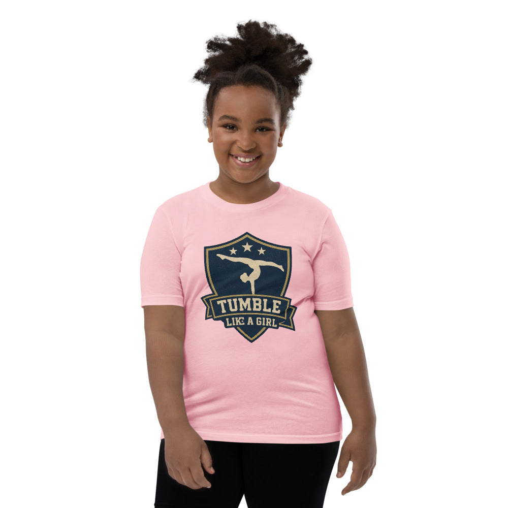 Tumble Like a Girl gymnastics shirt in Pink — Moore Minis