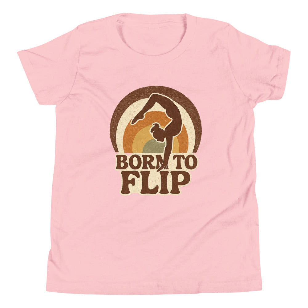Born to Flip gymnastics shirt in Pink — Moore Minis