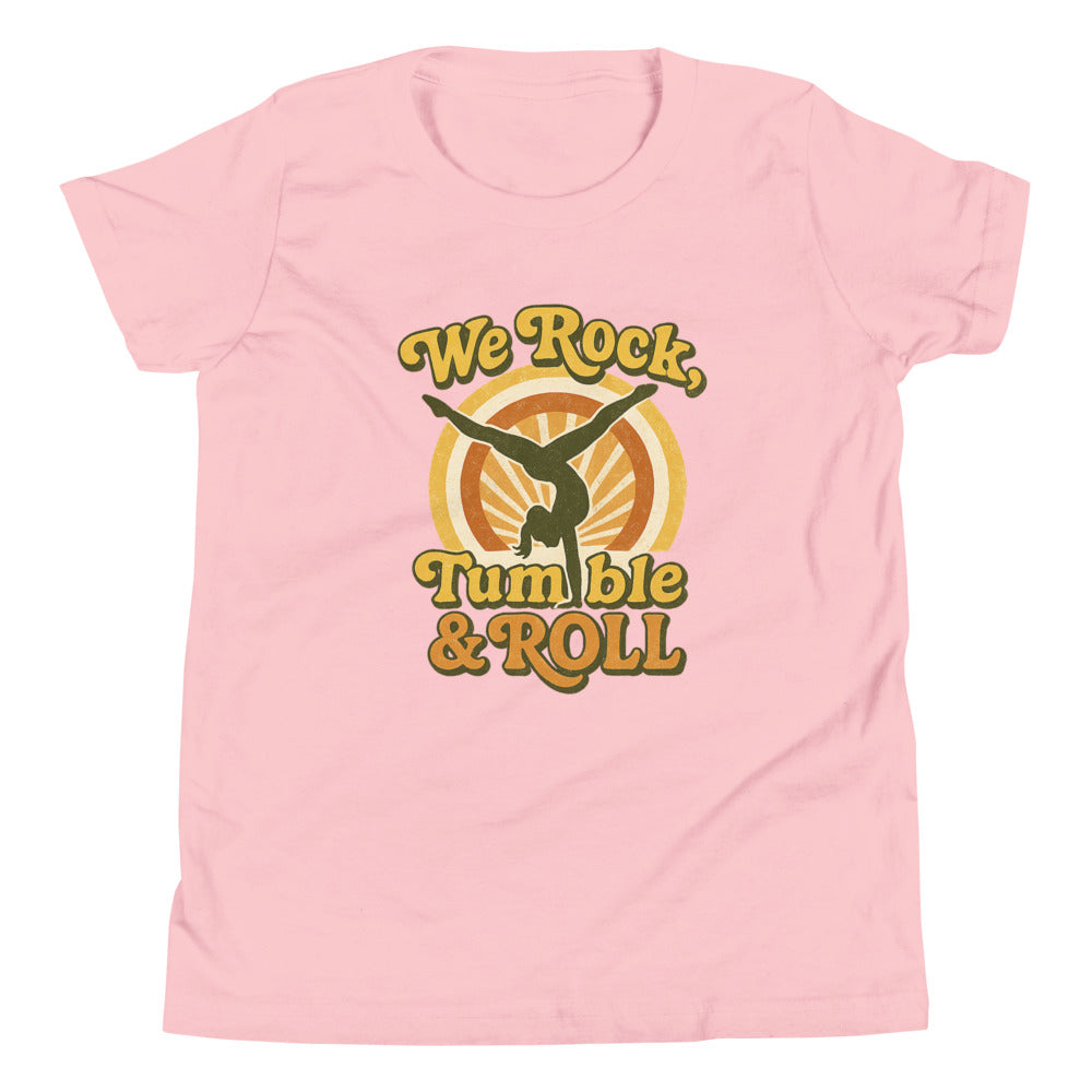 We Rock Tumble and Roll gymnastics shirt in Pink — Moore Minis