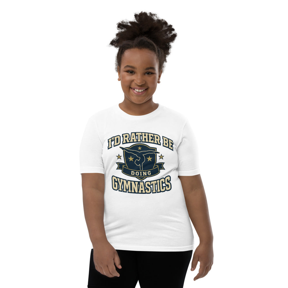 I'd Rather Be Doing Gymnastics shirt in White — Moore Minis
