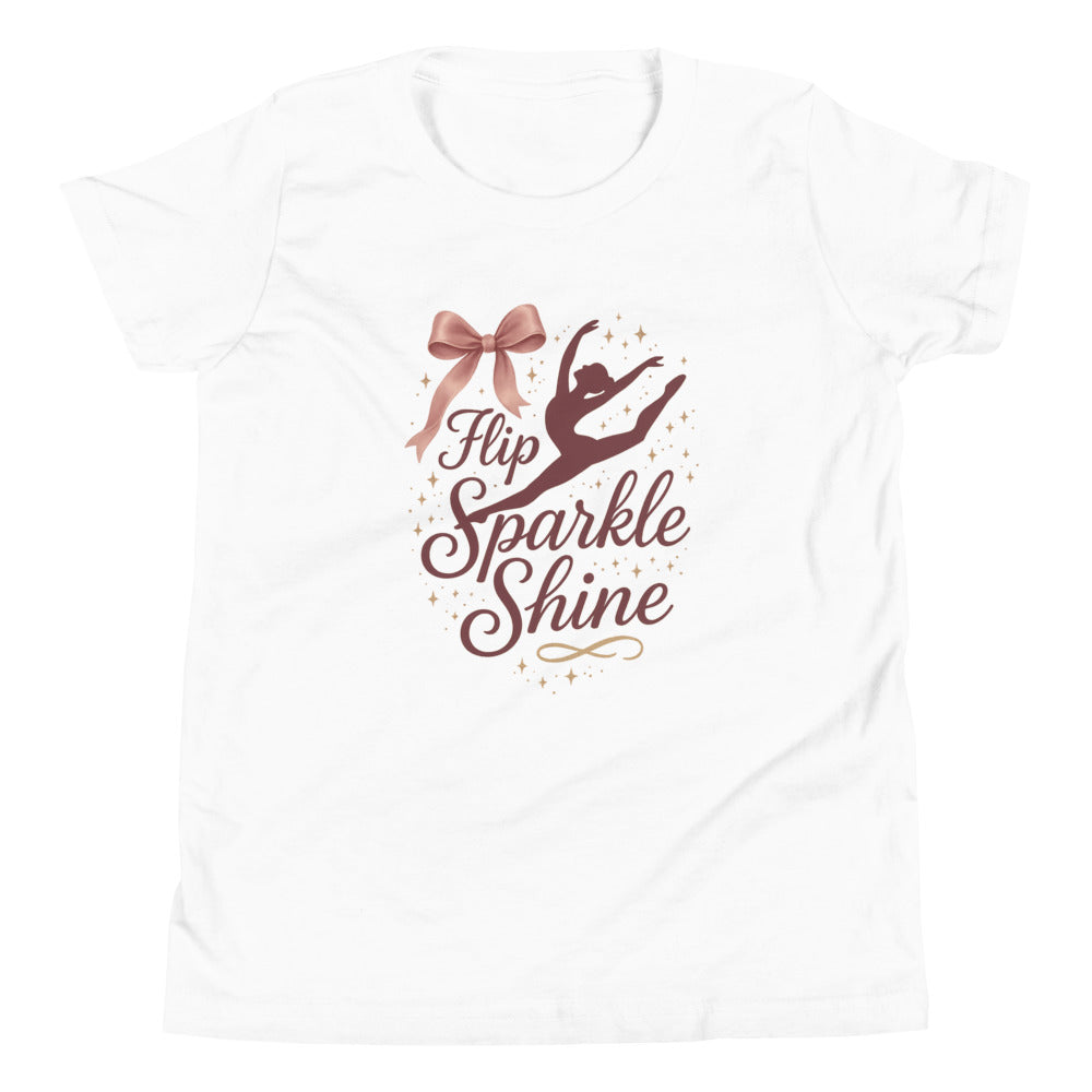 Flip Sparkle Shine gymnastics shirt in White — Moore Minis