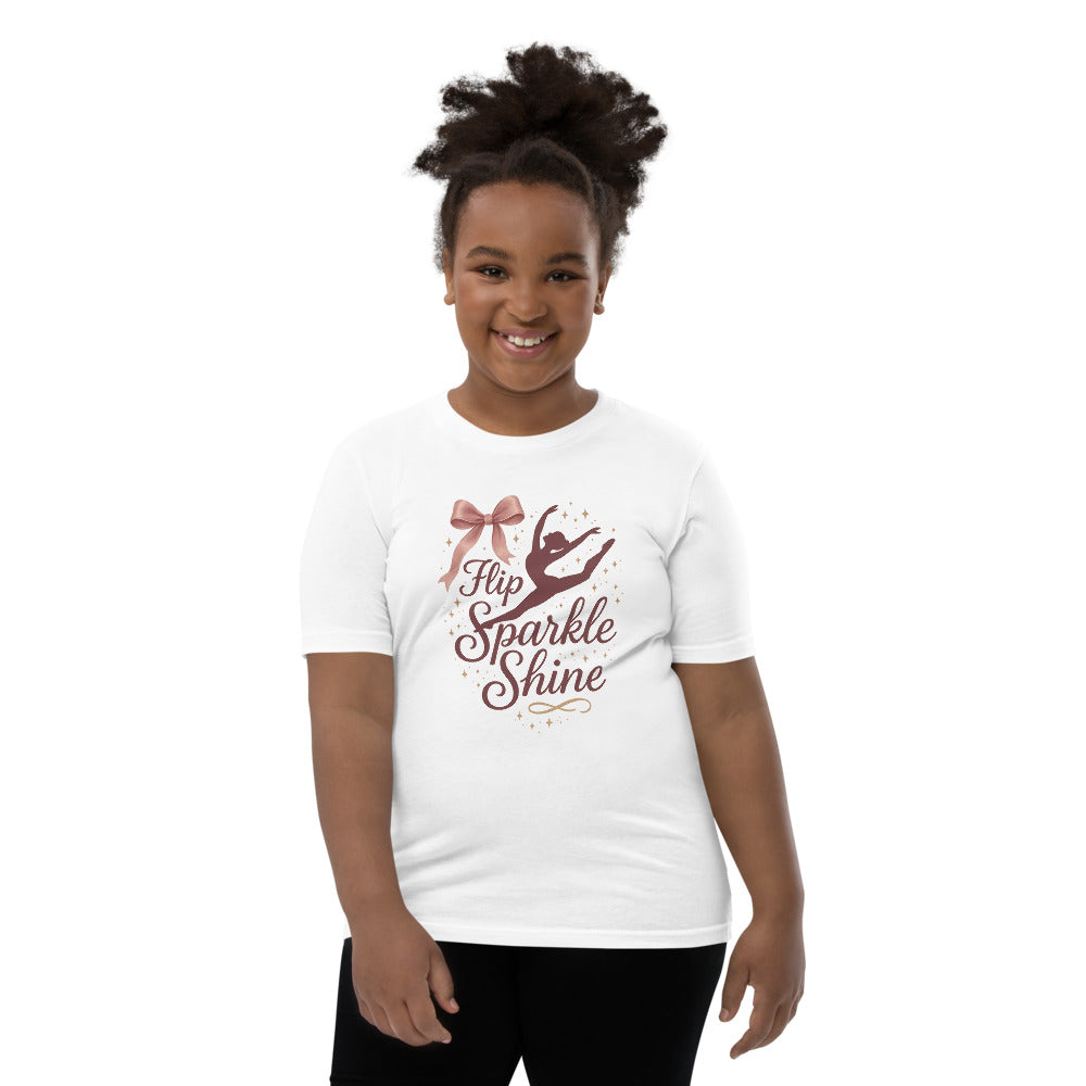 Flip Sparkle Shine gymnastics shirt in White — Moore Minis