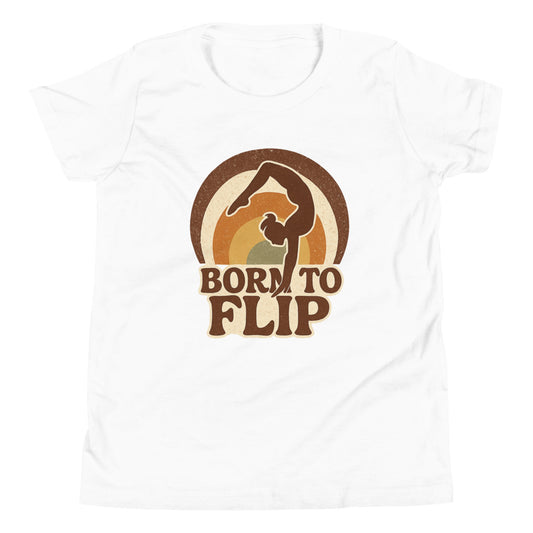 Born to Flip gymnastics shirt in White — Moore Minis