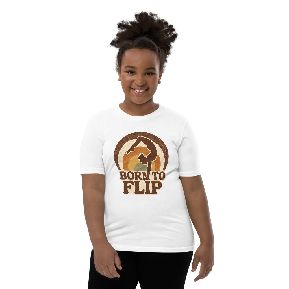 Born to Flip gymnastics shirt in White — Moore Minis